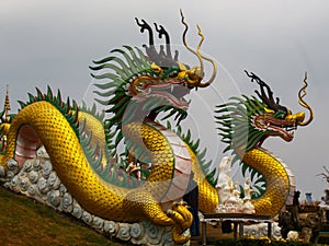 Dragons at Wat Huai Pla Kang Popular Tourist Attraction