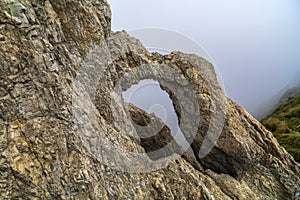 He Dragons` Window in Fagaras mountains.