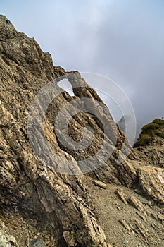 he Dragons` Window in Fagaras mountains.