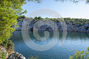 Dragonâ€™s Eye lake in Rogoznica, Croatia