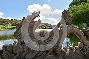 Dragoon statue in BacalhÃ´a Buddha Eden, Bombarral, Portugal