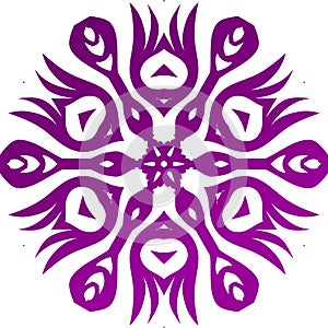 dragoon sun mandala in purple coloor and white bakground