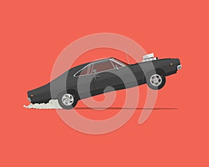 Dragster. Vector flat styled illustration