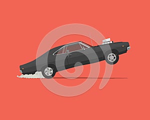 Dragster. Vector flat styled illustration photo