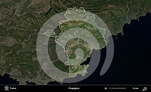 Draguignan highlighted, France. Satellite B photo