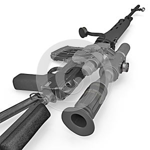 Dragunov sniper rifle gun on white. 3D illustration