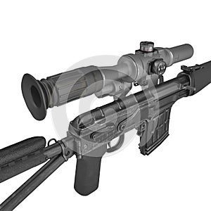 Dragunov Sniper Rifle SVD isolated on white. 3D illustration