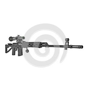 Dragunov Sniper Rifle SVD isolated on white. 3D illustration