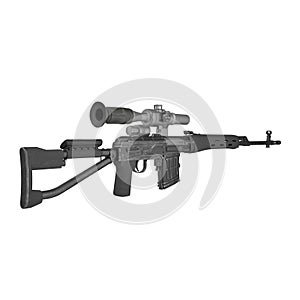 Dragunov Sniper Rifle SVD isolated on white. 3D illustration photo