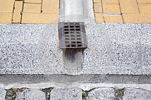 Drain grate system, grill for removal of rainwater from walking paths.