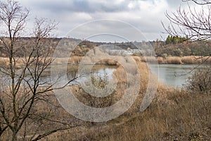 Drainage reservoir in a clay quarry