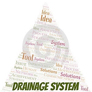 Drainage System typography vector word cloud.