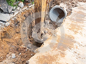 Drainage systems under construction