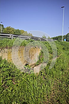 Drainage under a highway in the italian countryside