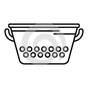 Drainer colander icon outline vector. Cooking pot photo