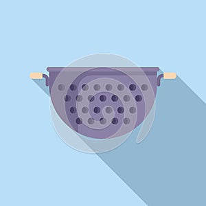 Drainer tool object icon flat vector. Colander for cooking photo