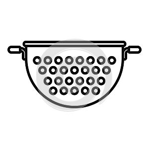 Drainer tool object icon outline vector. Colander for cooking photo