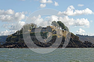 Drakes island, Plymouth: historic island in plymouth sound photo