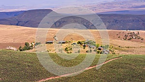 Drakensberg lodges landscape panorama - South Africa