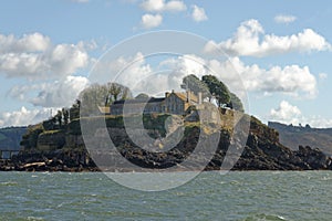 Drakes island, Plymouth: historic island in plymouth sound