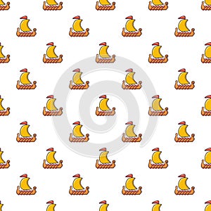 Drakkar viking ship pattern seamless