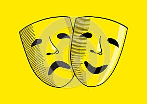 Drama and comedy mask symbol