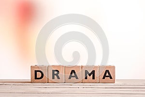 Drama sign on a table