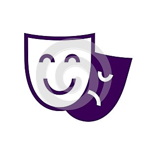 Drama theatre masks icon