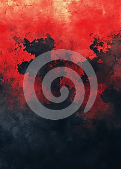 Abstract red and black textured grunge background with dramatic contrast