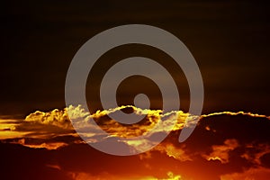 Dramatic Abstract of Summer Sunset Sky and Clouds Backgrounds.