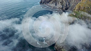 Dramatic aerial view of the Slieve League cliffs in County Donegal, Ireland