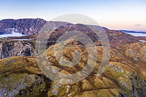 Dramatic aerial view of the Slieve League cliffs in County Donegal, Ireland