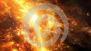 Dramatic apocalyptic background, exploding and