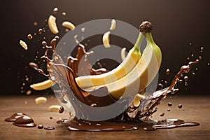 Dramatic Banana Jump into a Chocolate Fountain