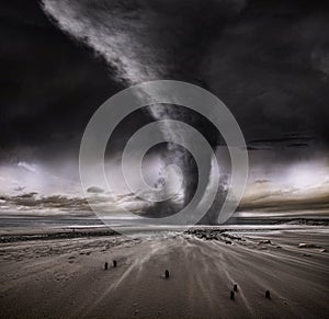 Dramatic Beach Tornado