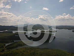 Dramatic and beautiful aerial view Lake of Beris