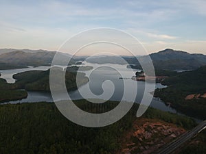 Dramatic and beautiful aerial view Lake of Beris