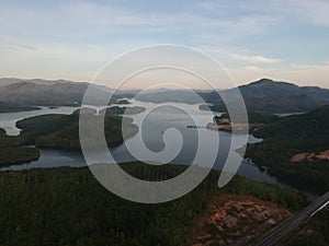 Dramatic and beautiful aerial view Lake of Beris