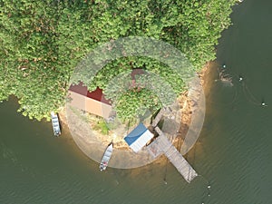 Dramatic and beautiful aerial view Lake of Beris