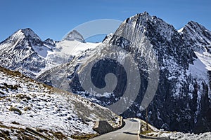 Dramatic Bernese swiss alps as seen from Nufenen Pass, Switzerland