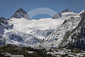 Dramatic Bernese swiss alps as seen from Nufenen Pass, Switzerland