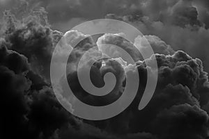 Dramatic black smoke from a fire