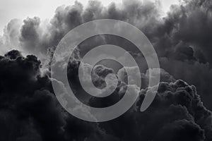 Dramatic black smoke from a fire