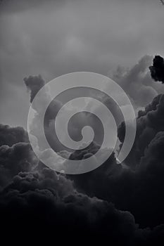 Dramatic black smoke from a fire