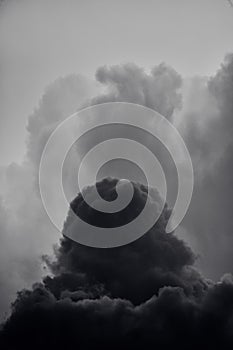 Dramatic black smoke from a fire