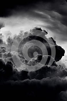 Dramatic black smoke from a fire