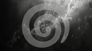 Dramatic Black And White Cloudscape: Moody Sky Texture Background