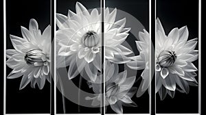 Dramatic Black And White Flower Renderings With Radiographic Effect
