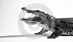 Powerful Crocodile Profile with Open Jaws