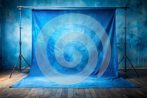 Dramatic Blue Shades Canvas and Muslin Cloth Background